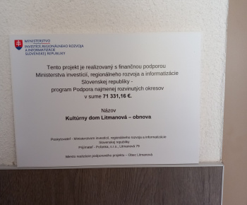 Projekty / Projekt: Kultúrny dom Litmanová – obnova - foto