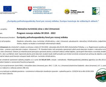 Projekty / Projekt - Rekreačno-turistická zóna v obci Litmanová - foto