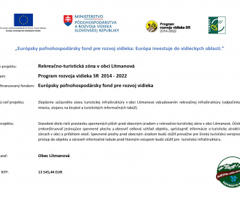 Projekty / Projekt - Rekreačno-turistická zóna v obci Litmanová - foto