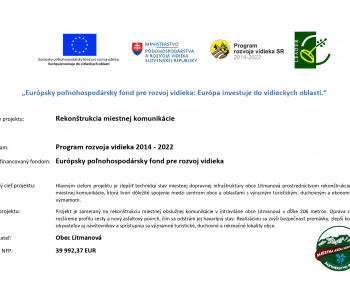 Projekty / Projekt - Rekonštrukcia miestnej komunikácie - foto