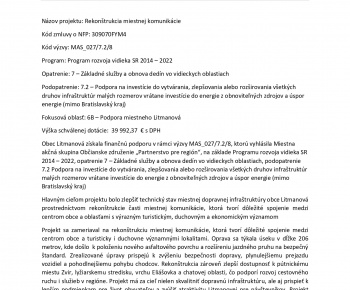 Projekty / Projekt - Rekonštrukcia miestnej komunikácie - foto