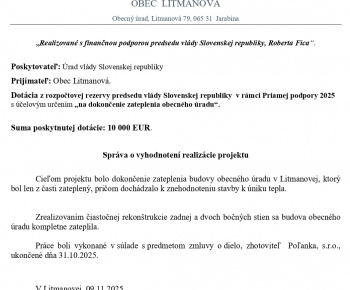 Projekty / Projekt - Dokončenie zateplenia obecného úradu - foto