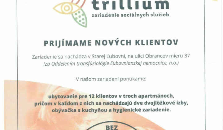 ZARIADENIE PRE SENIOROV - trillium