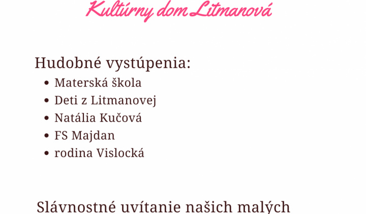 Pozvánka - Deň matiek