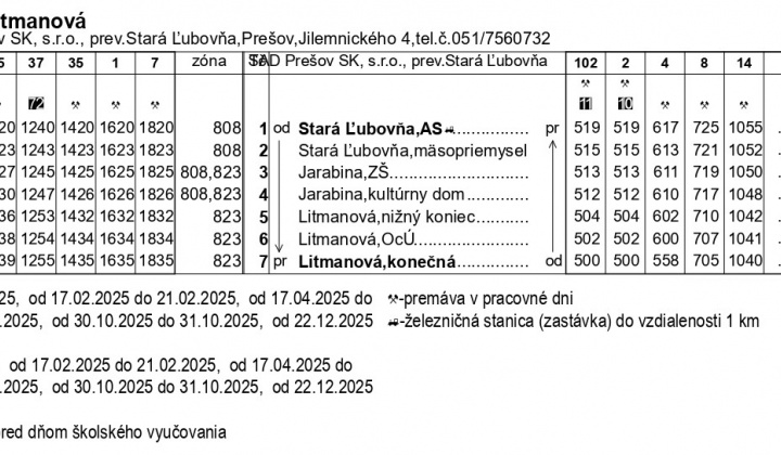 ZMENA CESTOVNÝCH PORIADKOV od 28.6.2025