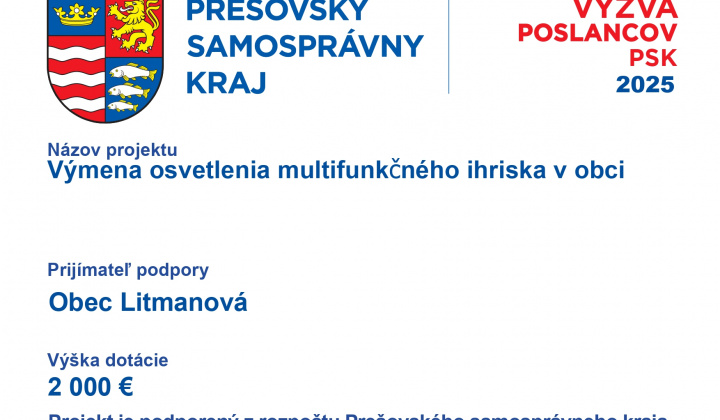 Projekt - Výmena osvetlenia multifunkčného ihriska v obci