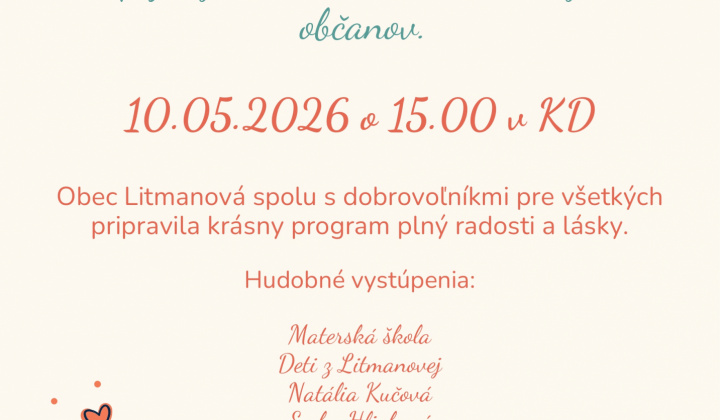 Deň matiek - 10.05.2026 o 15.00 v KD