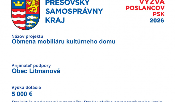 Projekt - Obmena mobiliáru kultúrneho domu