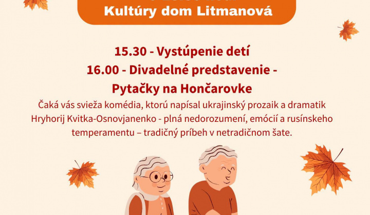 DEŇ ÚCTY K STARŠÍM - 17.10.2026 o 15.30 hod.